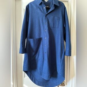 Naomi Nomi Navy Merino Wool Shirtdress